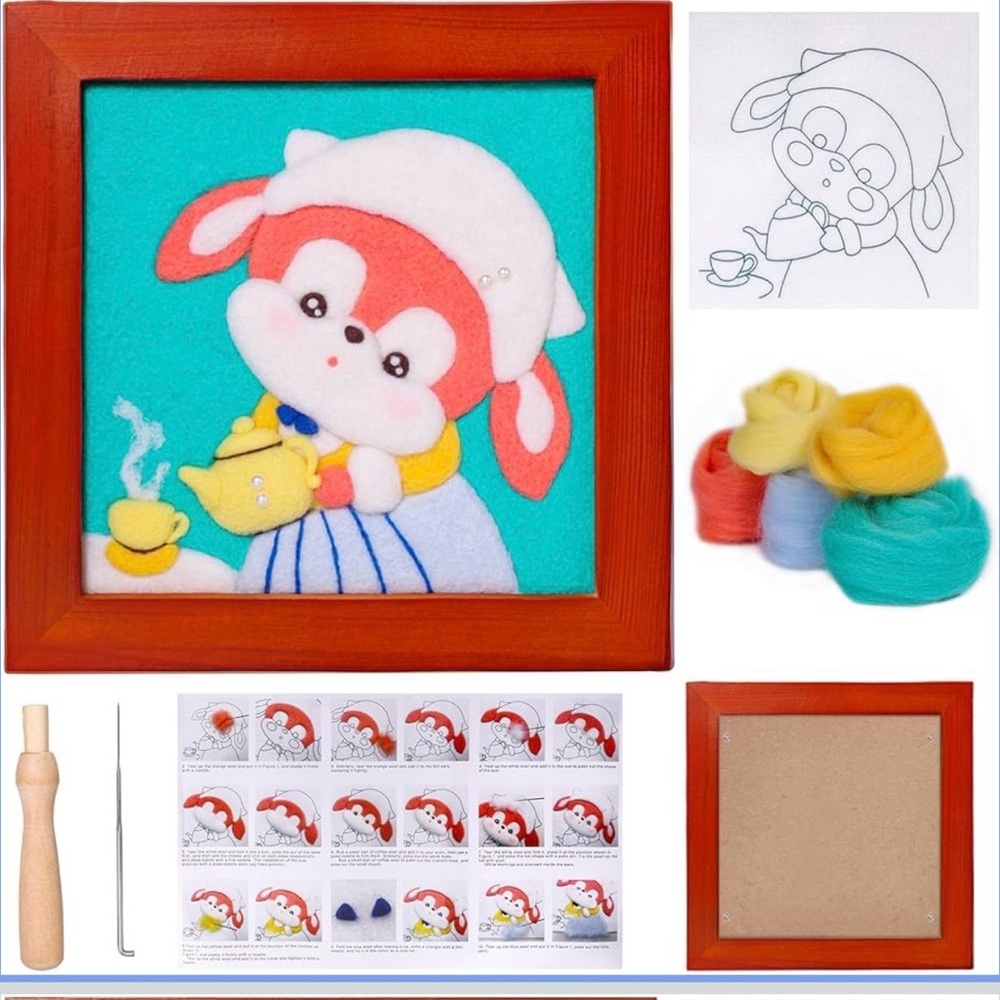 Needle Felting Starter Kit for Beginners All-in-One Wool Craft Set